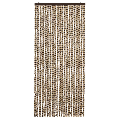 Cortina anti-insetos 90x220 cm chenille bege e castanho