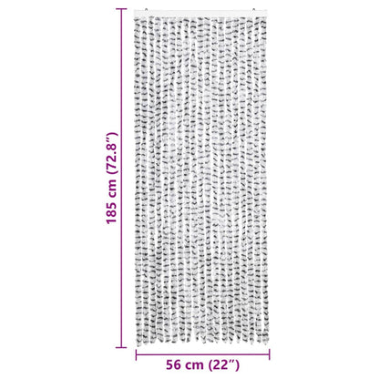 Cortina anti-insetos 56x185 cm chenille cinzento claro e escuro