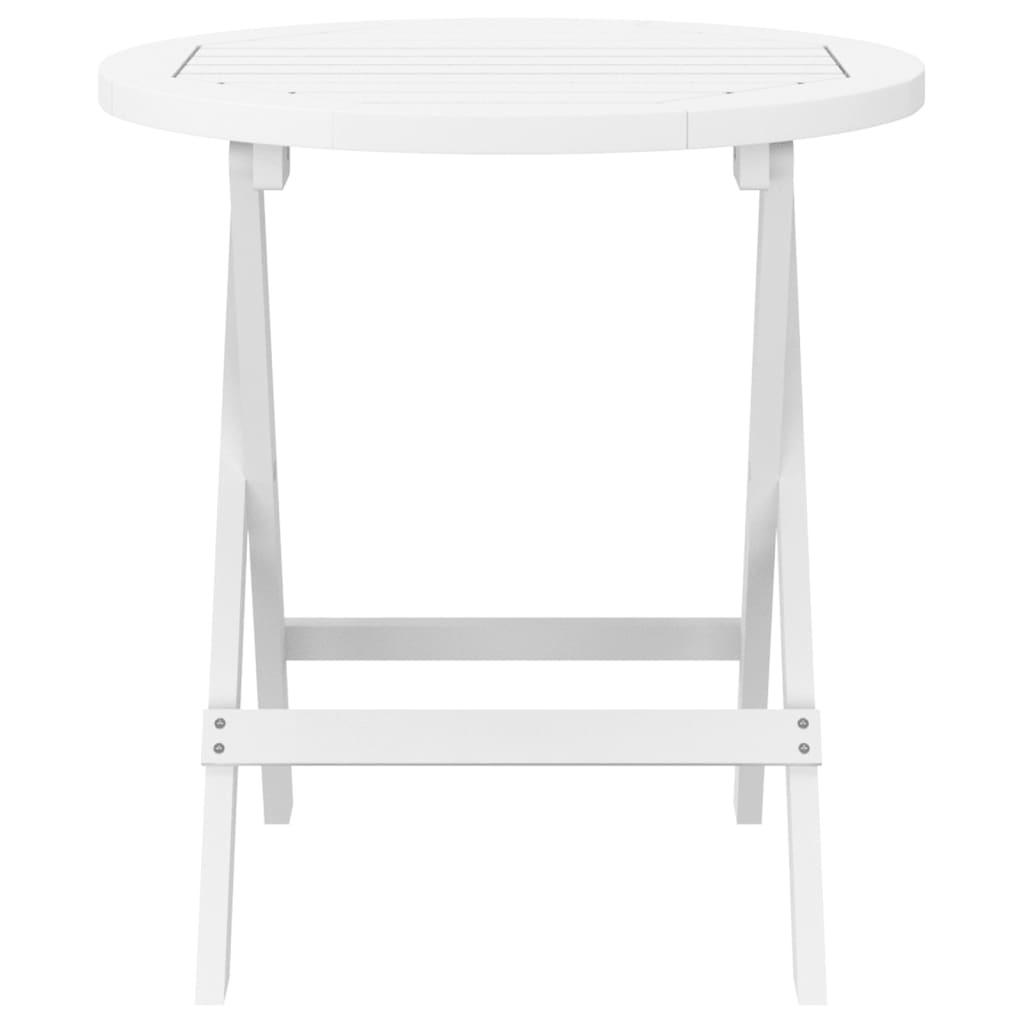 Mesa de jardim dobrável Ø 46 cm madeira de acácia maciça branco