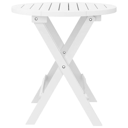 Mesa de jardim dobrável Ø 46 cm madeira de acácia maciça branco