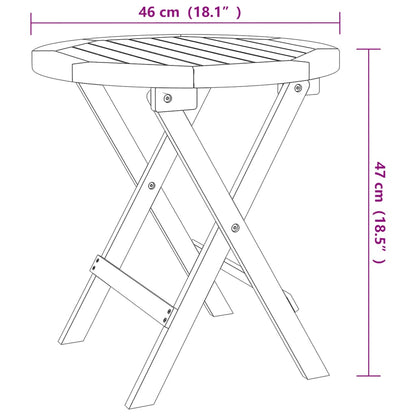 Mesa de jardim dobrável Ø 46 cm madeira de acácia maciça branco