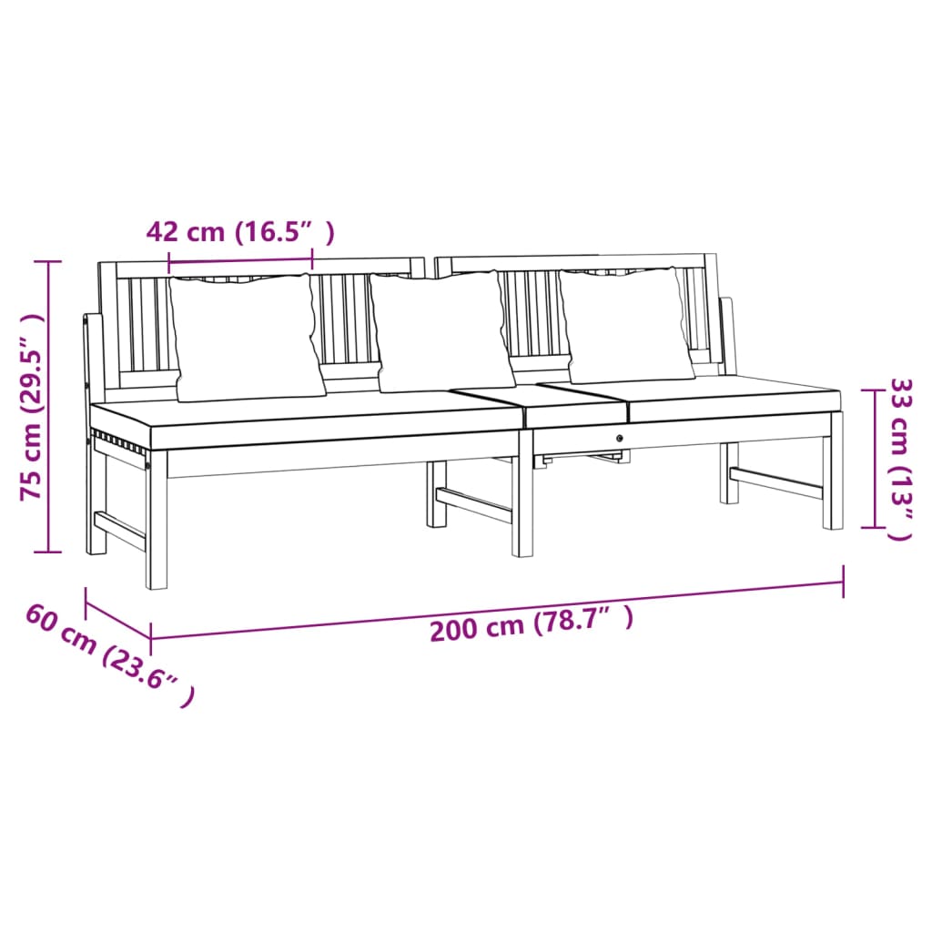 Sofá-cama com almofadão 200x60x75 cm pinho maciço cinza