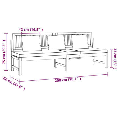 Sofá-cama com almofadão 200x60x75 cm pinho maciço cinza