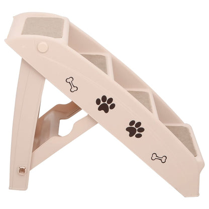 Escadas para cães dobráveis 62x40x49,5 cm cor creme