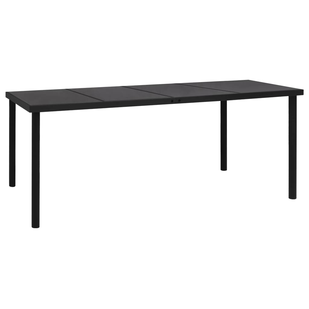 Mesa de jardim 190x90x74 cm aço preto