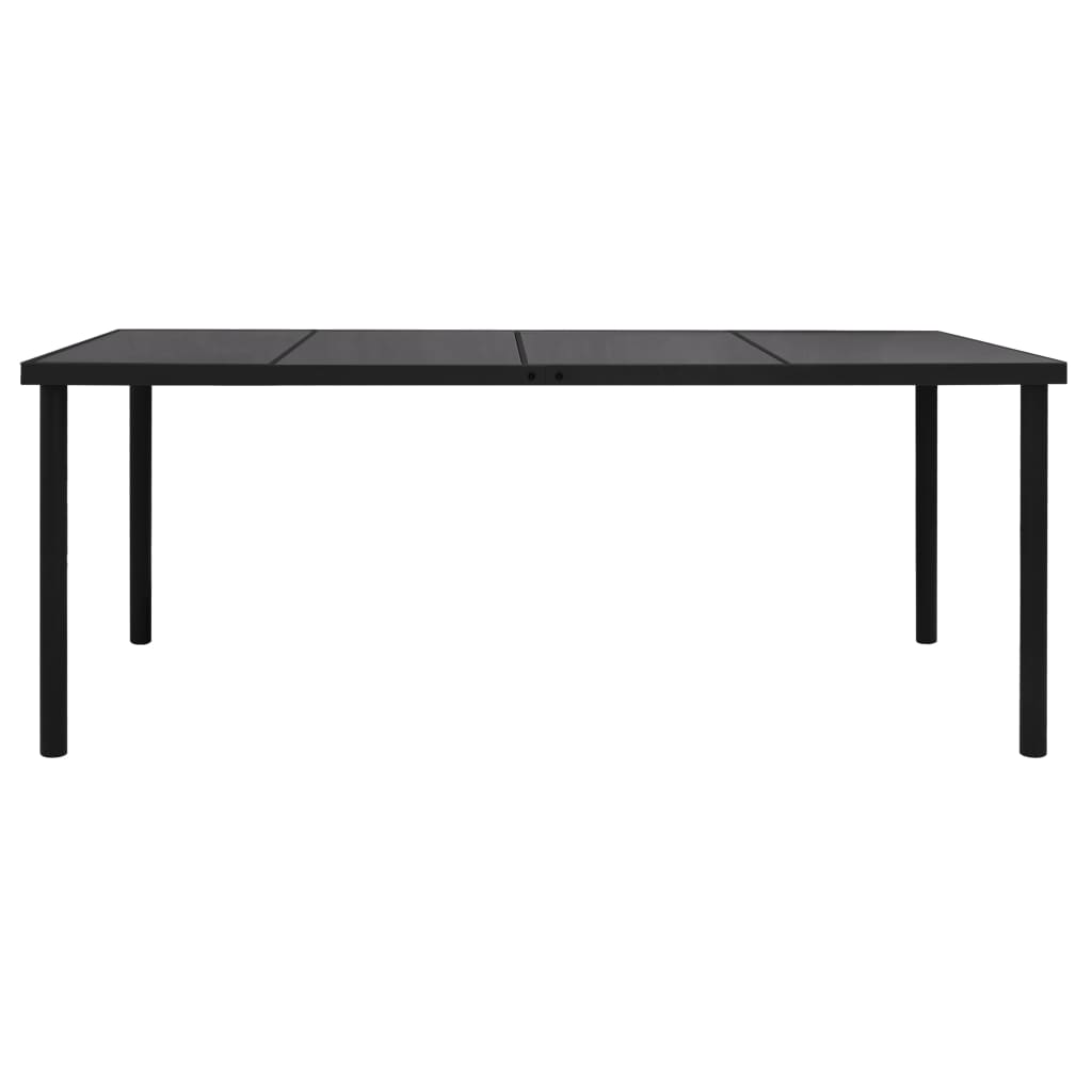 Mesa de jardim 190x90x74 cm aço preto