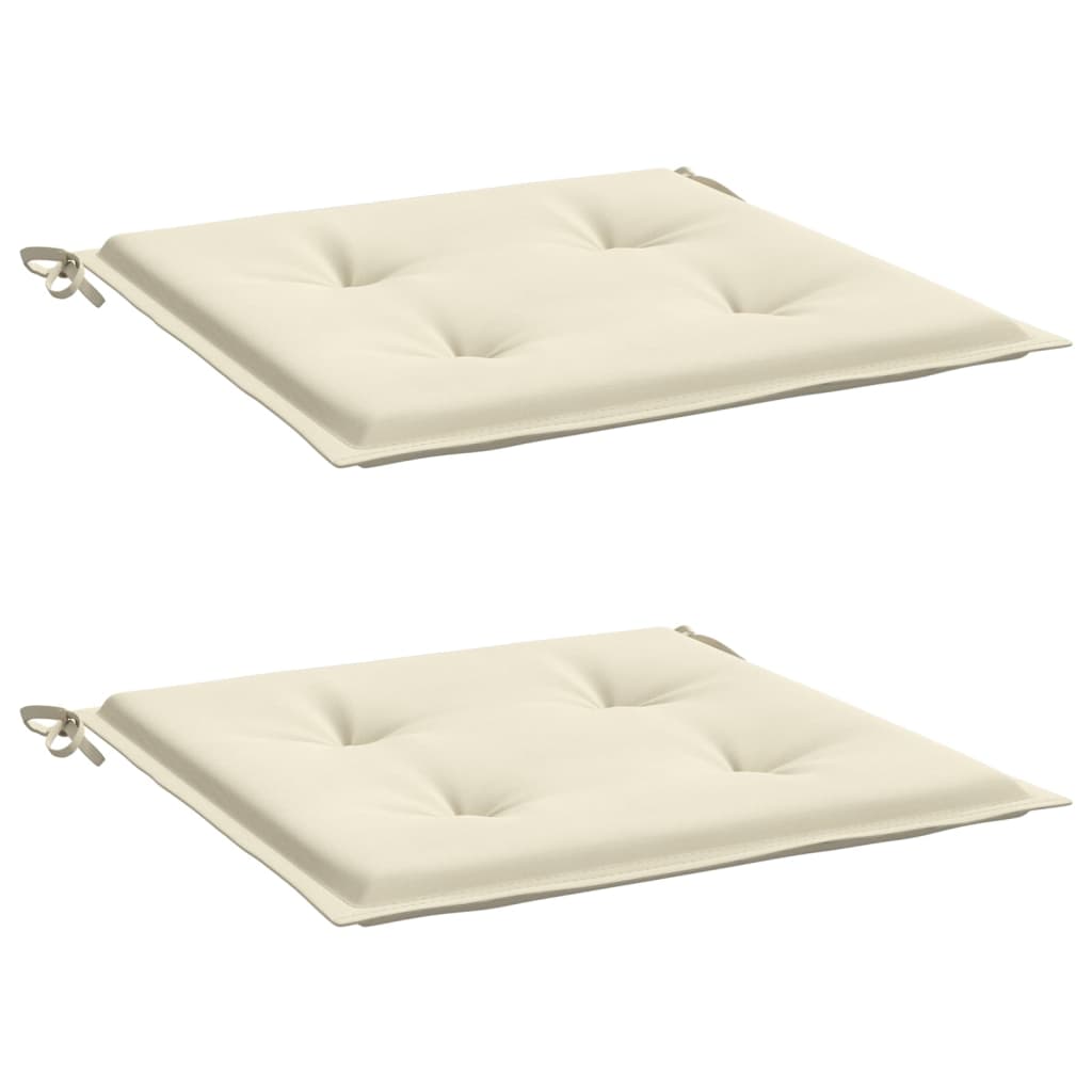 Almofadões p/ cadeiras jardim 2pcs 40x40x3 cm oxford cor creme