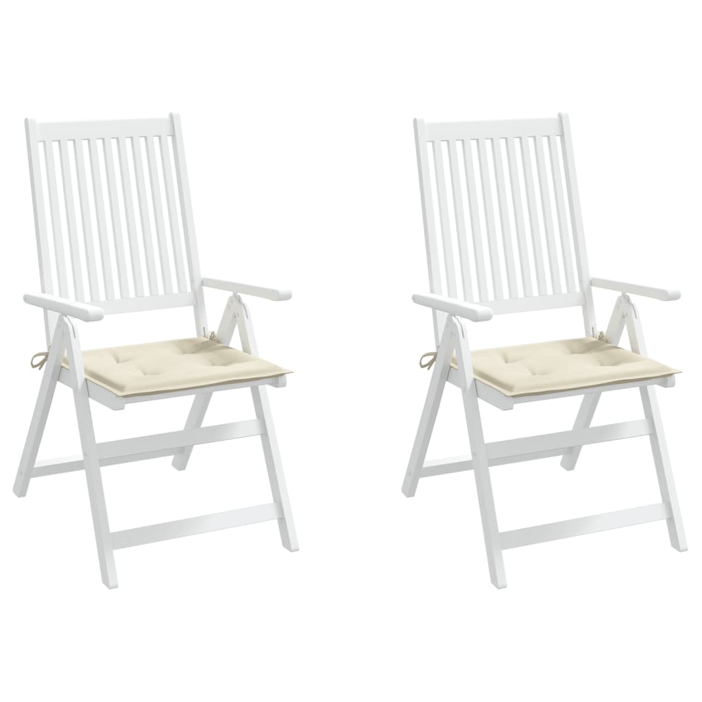 Almofadões p/ cadeiras jardim 2pcs 40x40x3 cm oxford cor creme