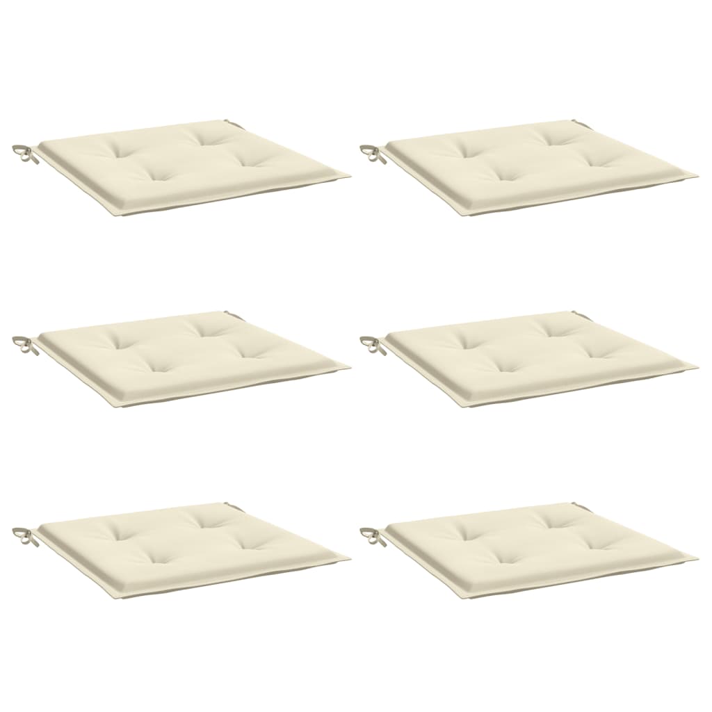 Almofadões p/ cadeiras jardim 6pcs 40x40x3 cm oxford cor creme