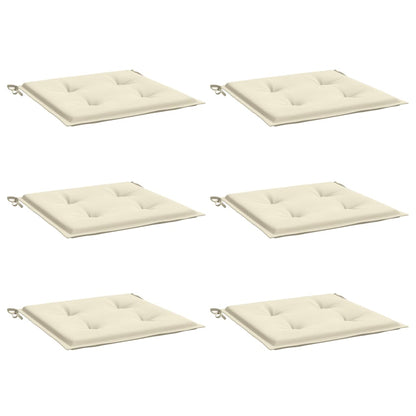 Almofadões p/ cadeiras jardim 6pcs 40x40x3 cm oxford cor creme