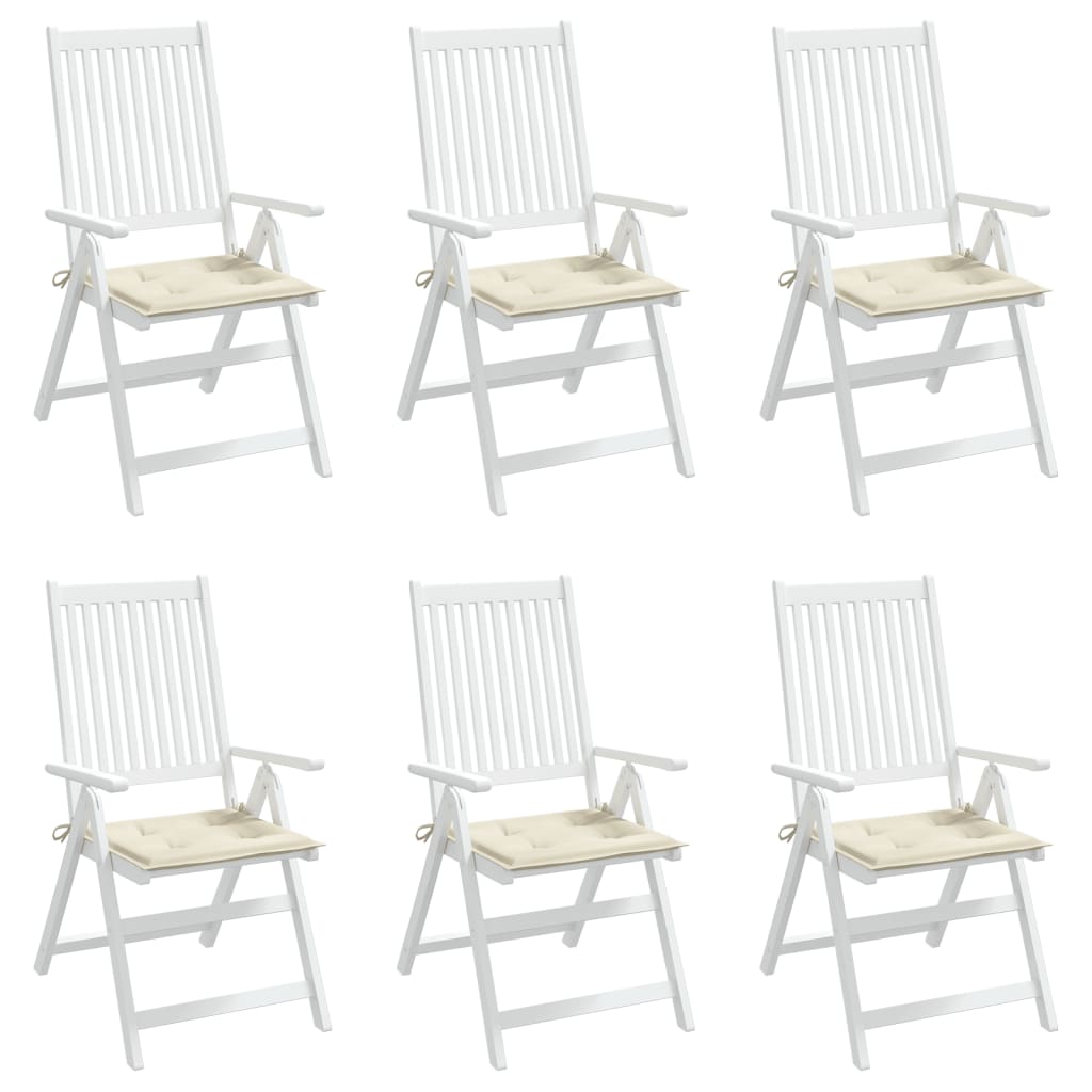 Almofadões p/ cadeiras jardim 6pcs 40x40x3 cm oxford cor creme