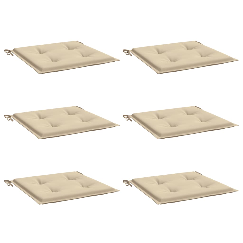 Almofadões p/ cadeiras jardim 6 pcs 40x40x3 cm oxford bege