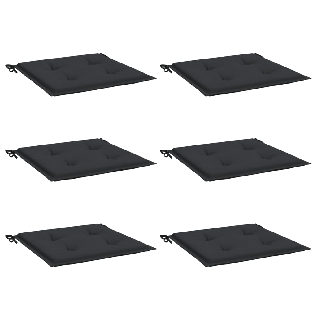 Almofadões p/ cadeiras jardim 6 pcs 40x40x3 cm oxford preto