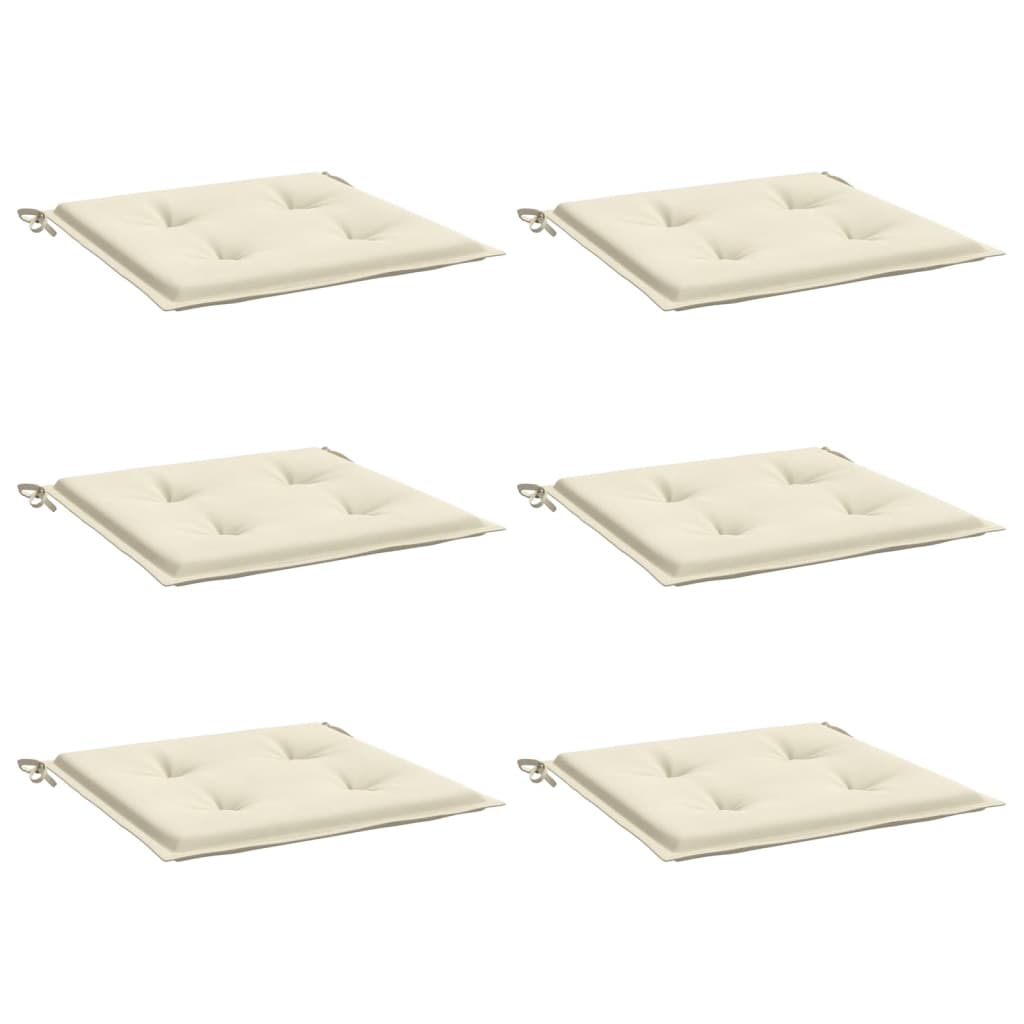 Almofadões p/ cadeiras de jardim 6 pcs tecido oxford creme