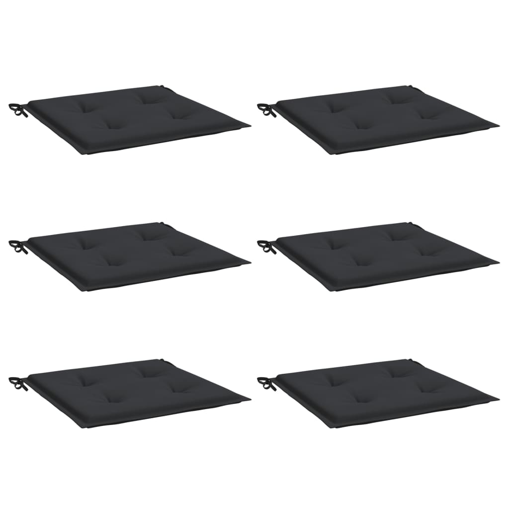 Almofadões p/ cadeiras de jardim 6 pcs tecido oxford preto