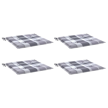 Almofadões cadeiras jardim 4pcs tecido oxford xadrez cinzento