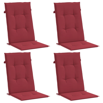 Almofadões p/ cadeiras altas jardim 4 pcs tecido vermelho tinto