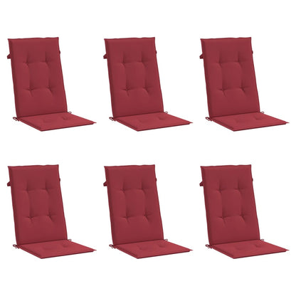 Almofadões p/ cadeiras altas jardim 6 pcs tecido vermelho tinto