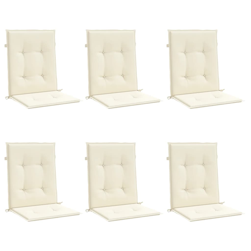 Almofadões lombares p/ cadeiras de jardim 6pcs oxford creme