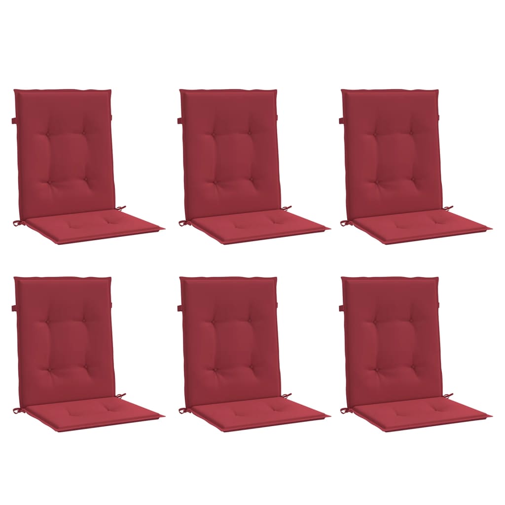 Almofadões lombares cadeiras jardim 6pcs oxford vermelho tinto