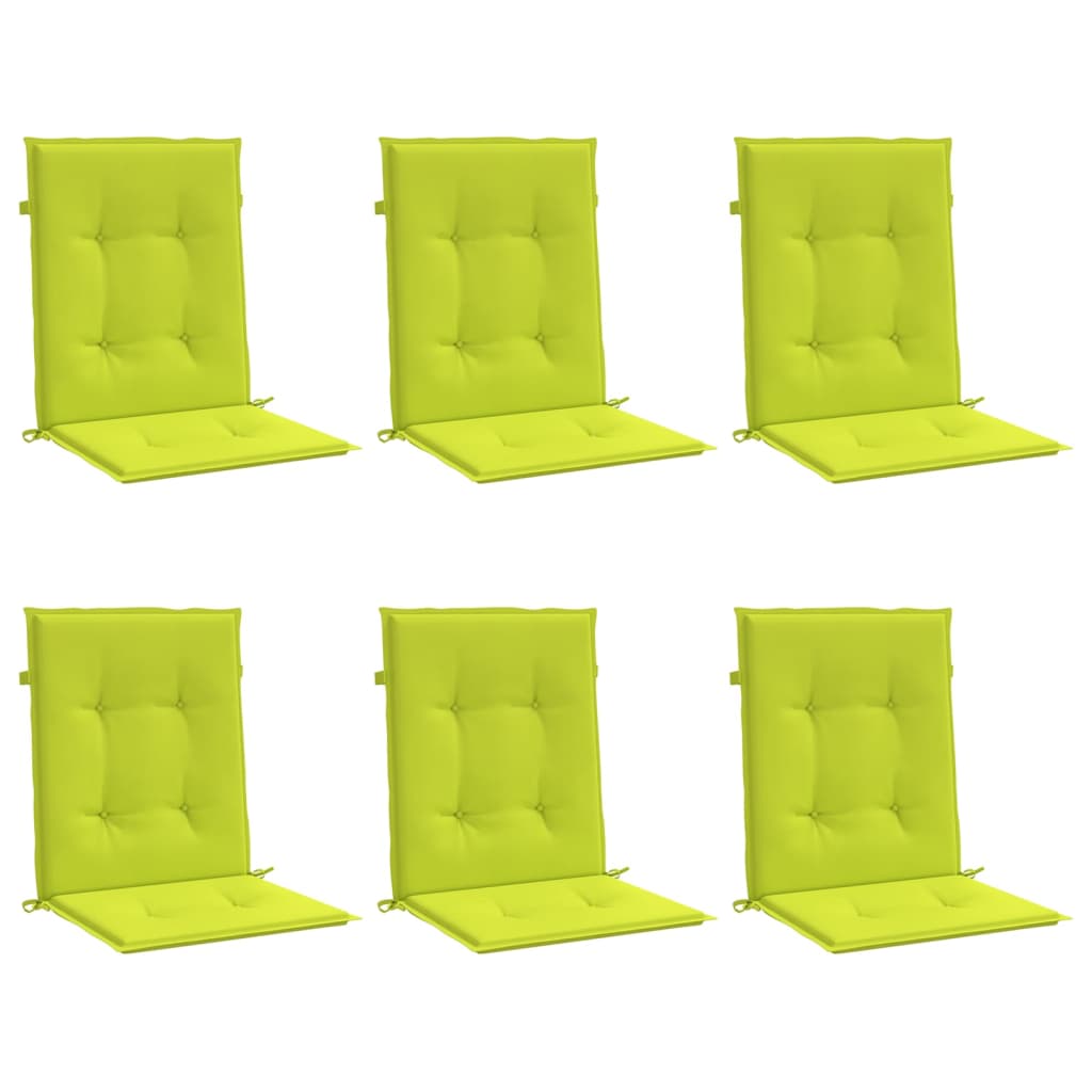 Almofadões lombares p/ cadeiras jardim 6pcs oxford verde brilh.