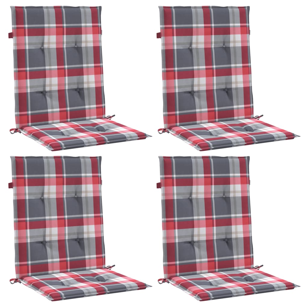 Almofadões lombares cadeiras jardim 4pcs oxford xadrez vermelho