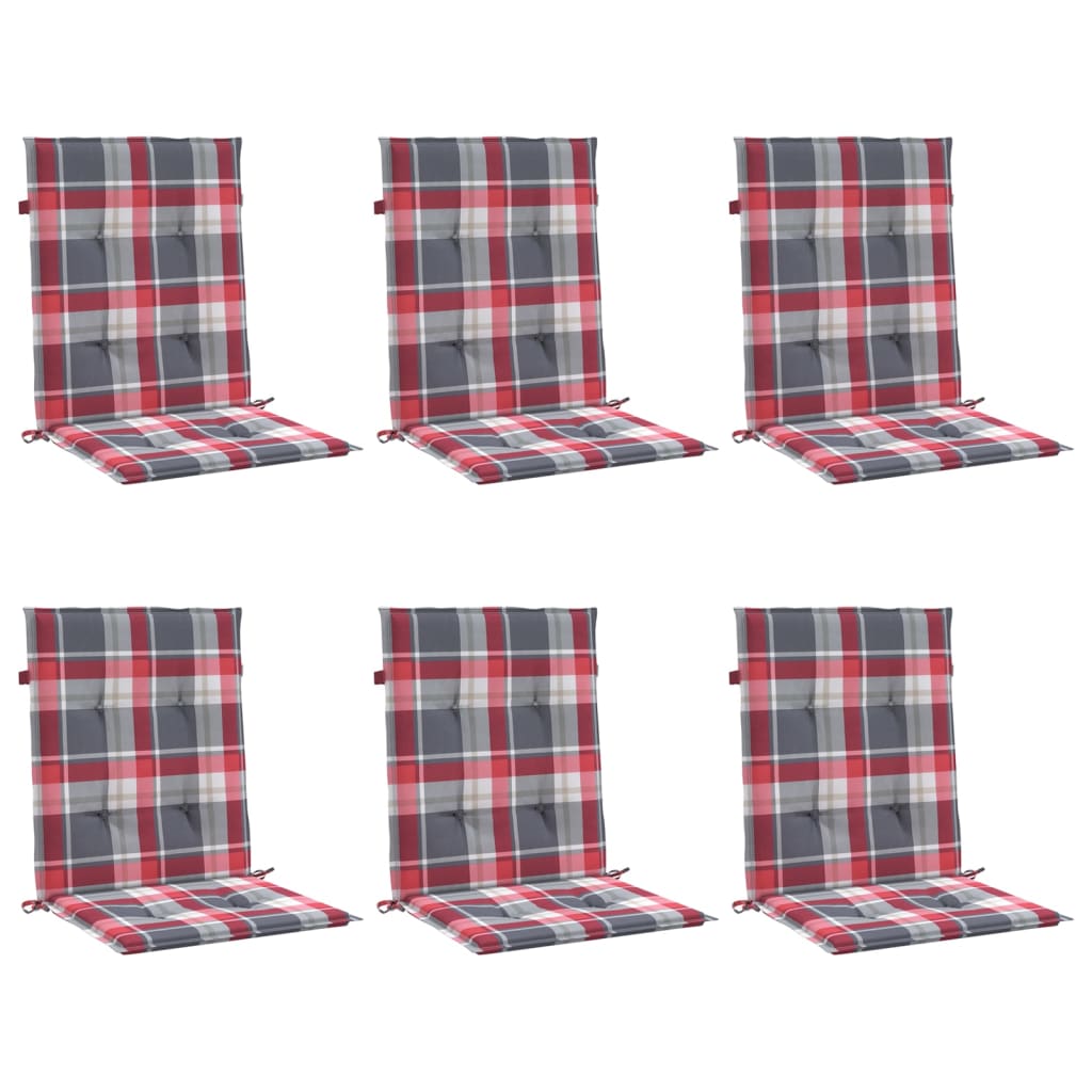 Almofadões lombares cadeiras jardim 6pcs oxford xadrez vermelho