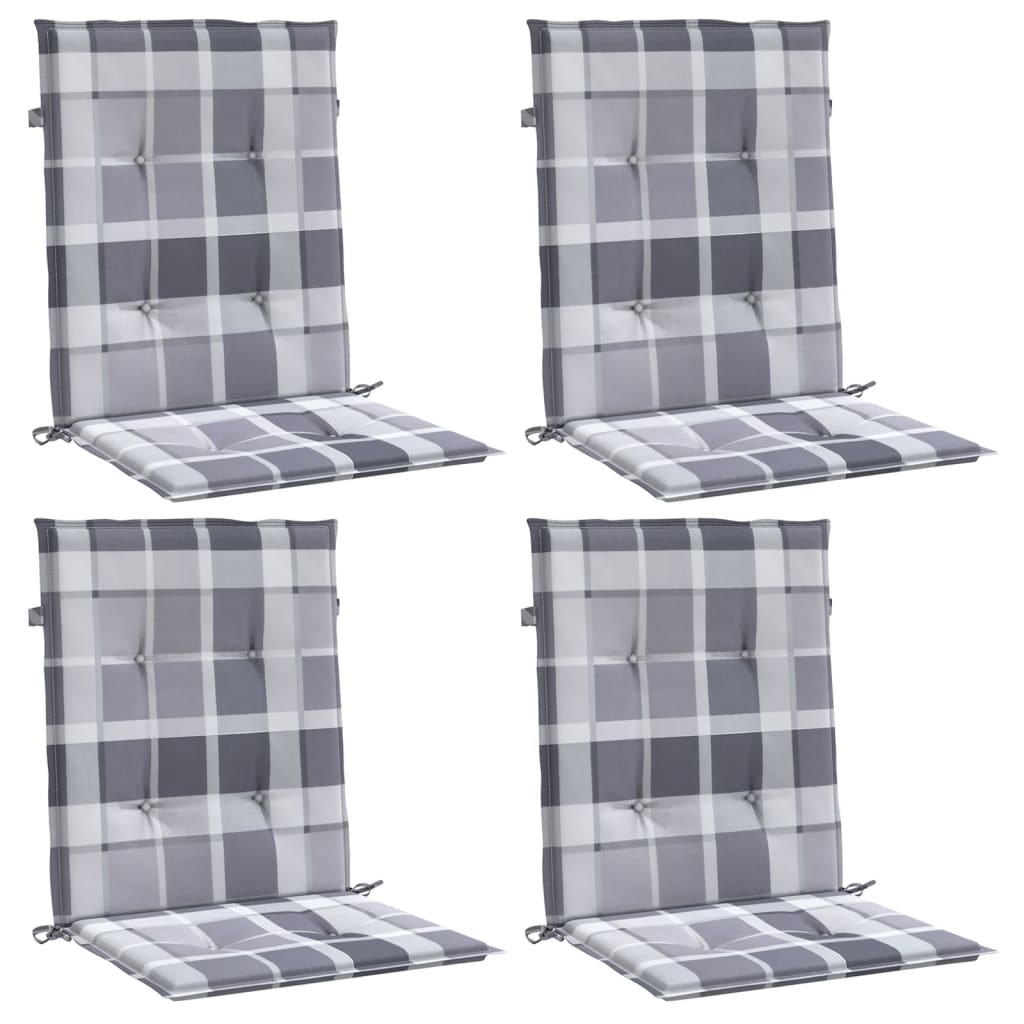 Almofadões lombares cadeiras jardim 4pcs oxford xadrez cinza