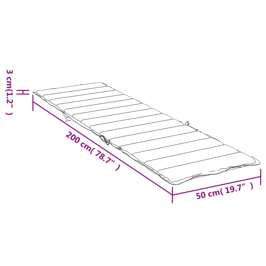 Almofadão p/ espreguiçadeira 200x50x3cm tecido oxford antracite