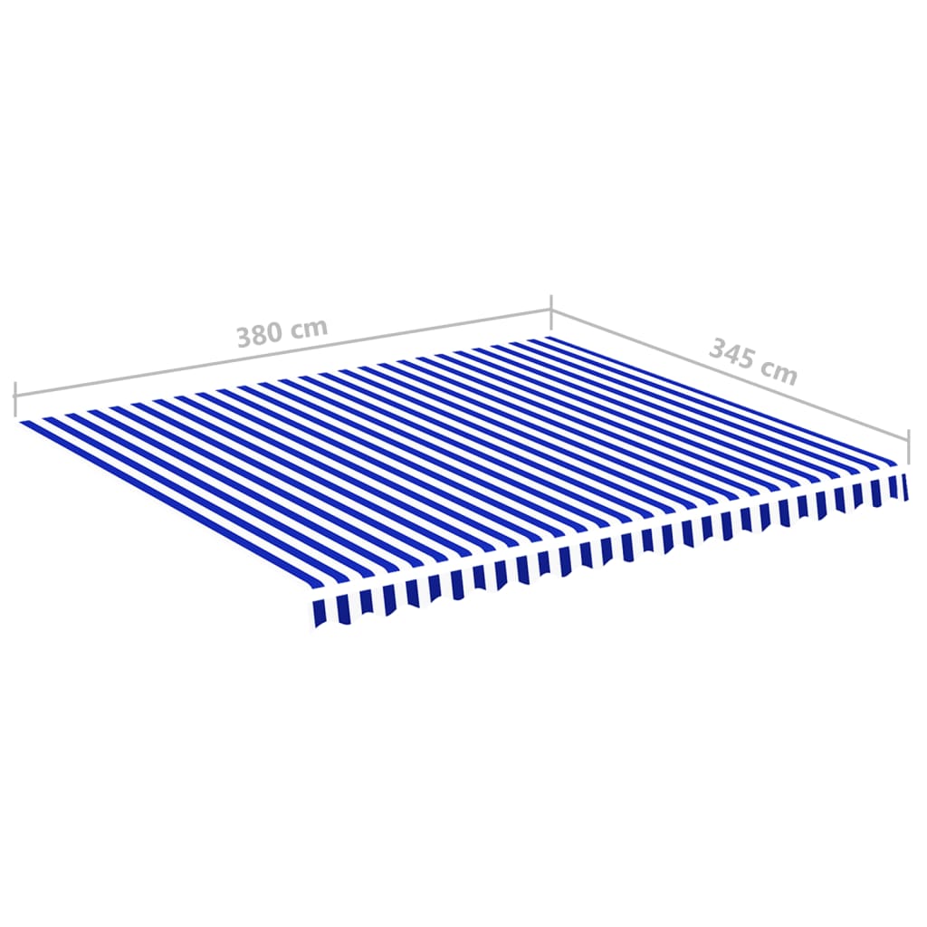 Tecido de substituição para toldo 4x3,5 m azul e branco