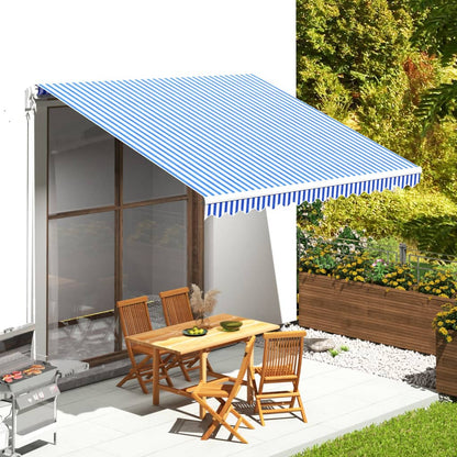 Tecido de substituição para toldo 4x3,5 m azul e branco