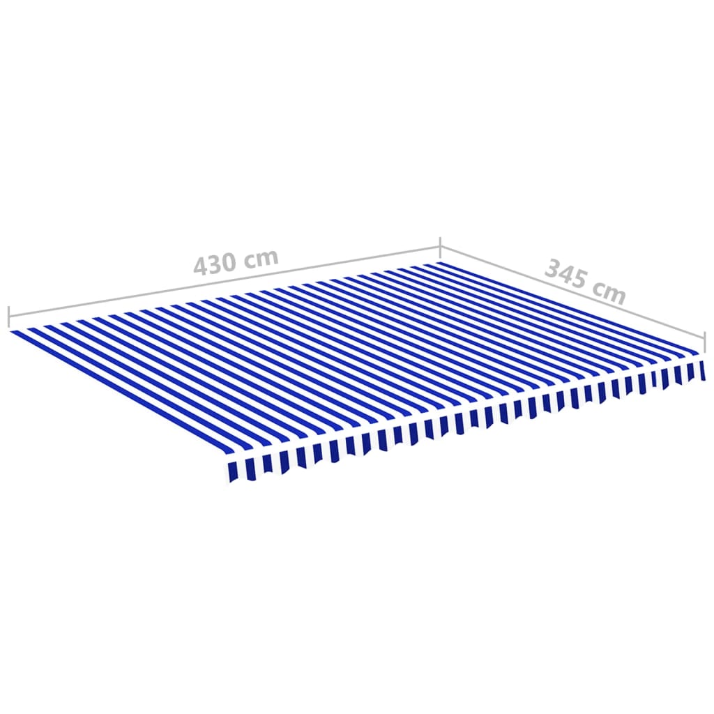 Tecido de substituição para toldo 4,5x3,5 m azul e branco