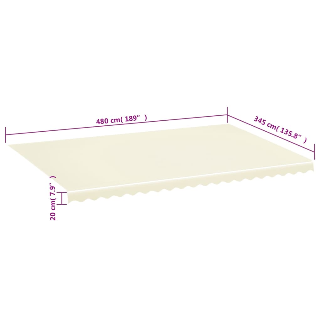 Tecido de substituição para toldo 5x3,5 m cor creme