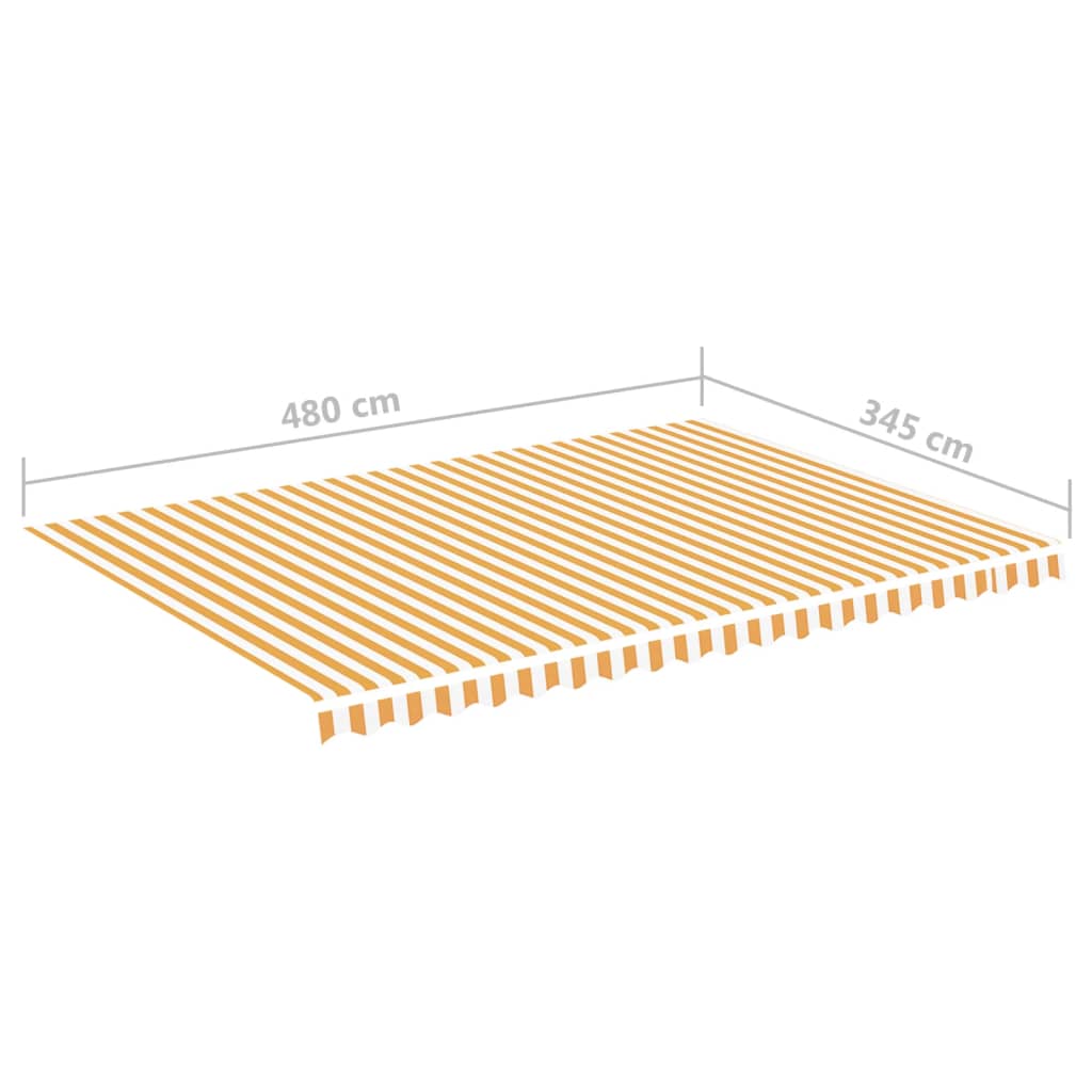 Tecido de substituição para toldo 5x3,5 m amarelo e branco