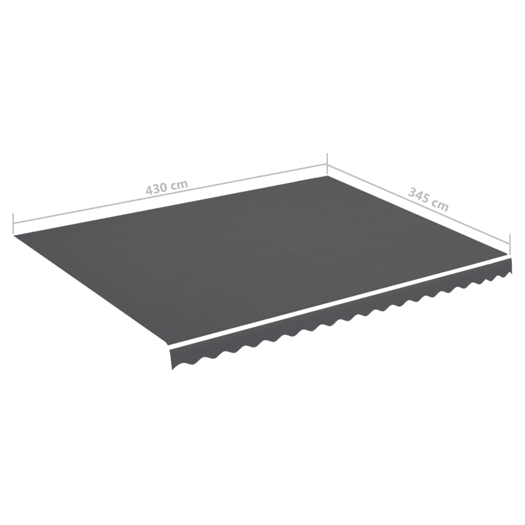 Tecido de substituição para toldo 4,5 x 3,5 m antracite