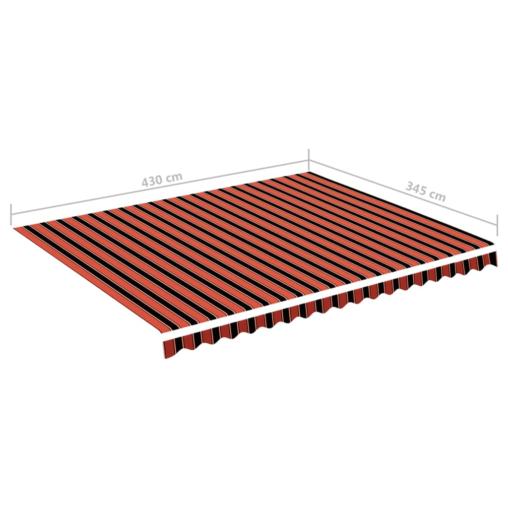 Tecido de substituição para toldo 4,5x3,5 m laranja e castanho