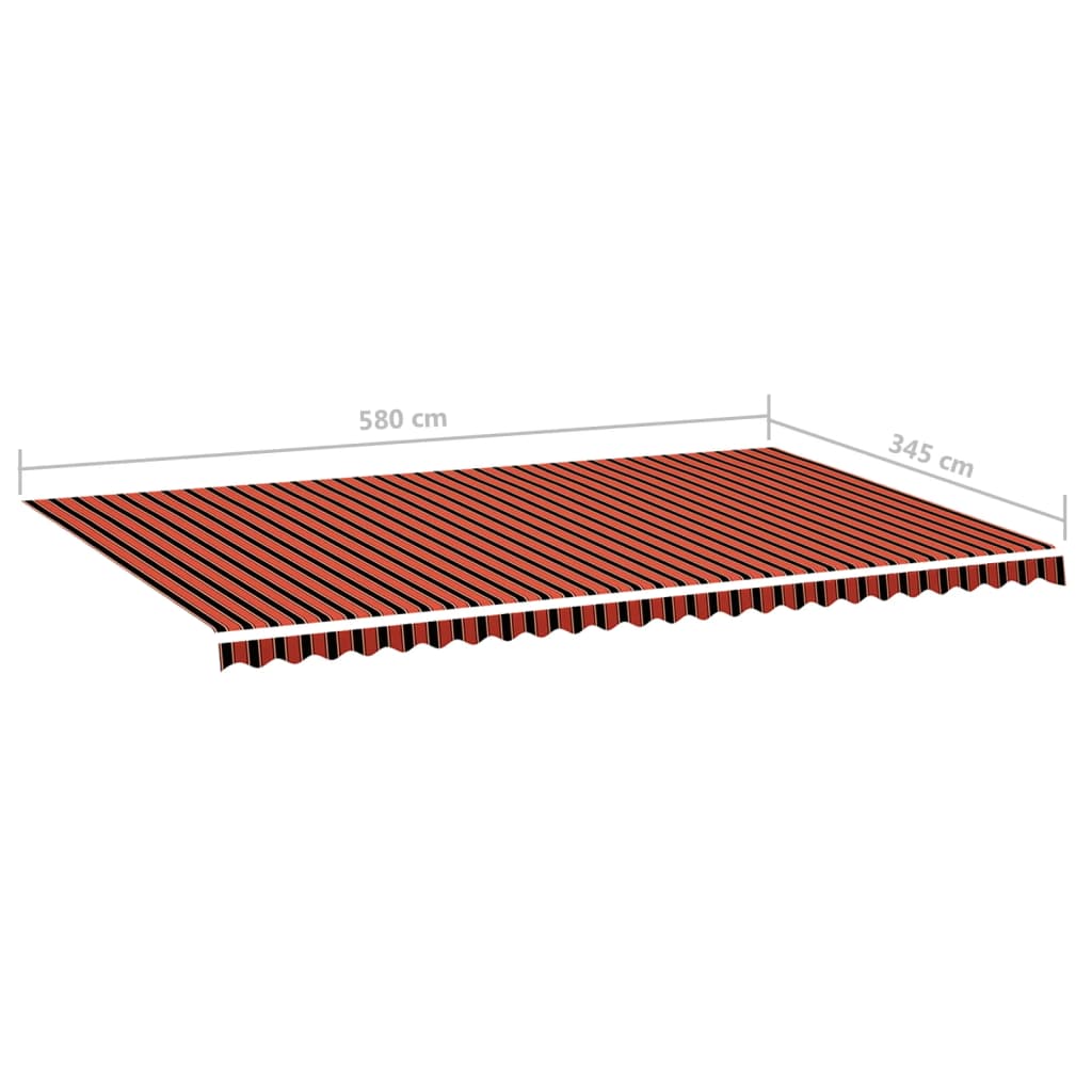 Tecido de substituição para toldo 6x3,5 m laranja e castanho