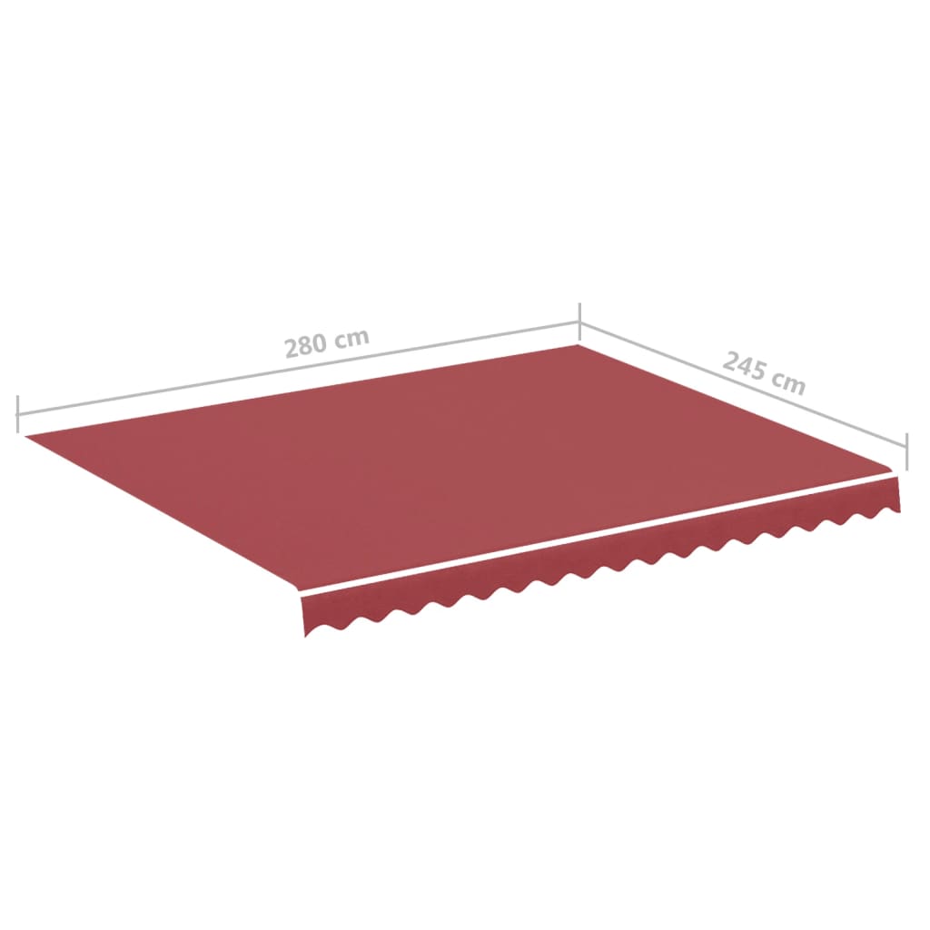 Tecido de substituição para toldo 3x2,5 m bordô