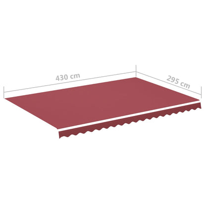 Tecido de substituição para toldo 4,5x3 m bordô