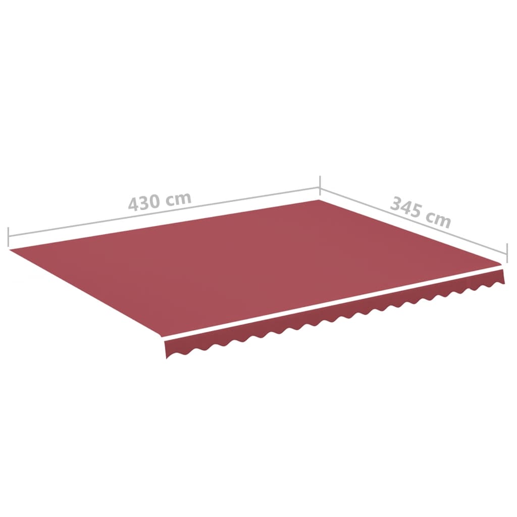 Tecido de substituição para toldo 4,5x3,5 m bordô