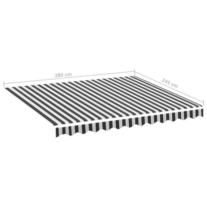 Tecido de substituição para toldo 3x2,5 m antracite e branco