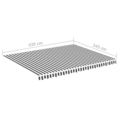 Tecido de substituição para toldo 4,5x3,5 m antracite e branco