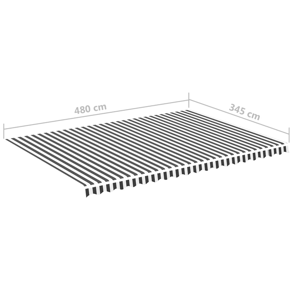 Tecido de substituição para toldo 5x3,5 m antracite e branco