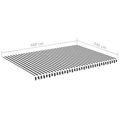 Tecido de substituição para toldo 5x3,5 m antracite e branco