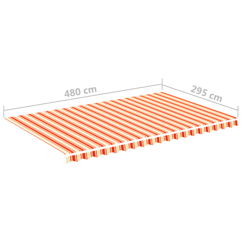 Tecido de substituição para toldo 5x3 m amarelo e laranja