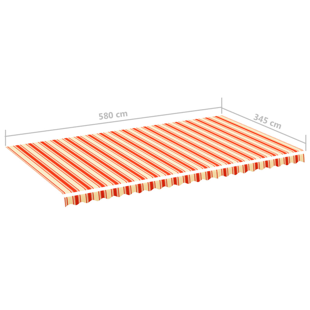 Tecido de substituição para toldo 6x3,5 m amarelo e laranja