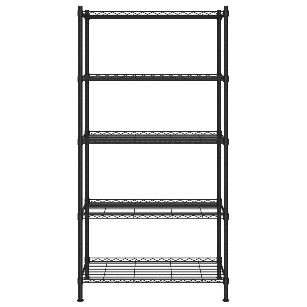 Unidade de 5 prateleiras 90x35x180 cm 250 kg preto