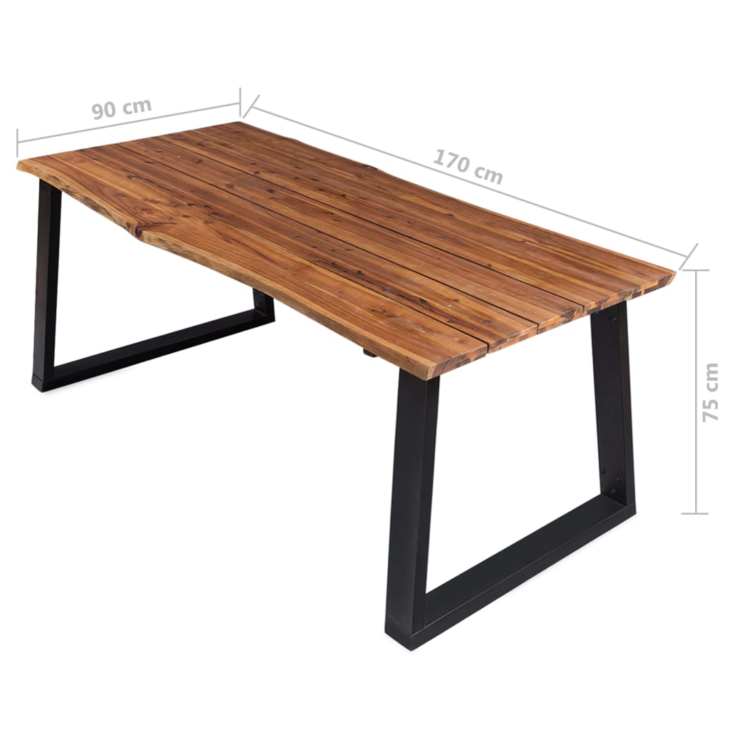 Mesa de jantar 170x90x75 cm madeira de acácia maciça