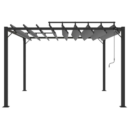 Gazebo c/ telhado de persiana 3x3 m tecido antracite e alumínio