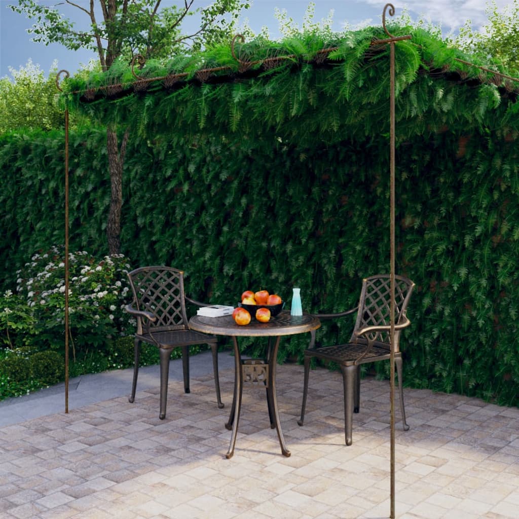 Pérgola de jardim 4x3x2,5 m ferro castanho antigo